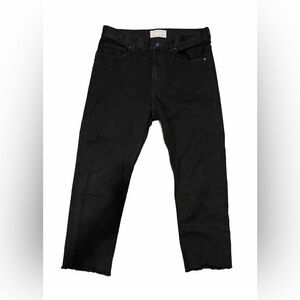 Everlane Black Hem Frayed Copped Jeans Size 28 Denim Stretch Preppy City